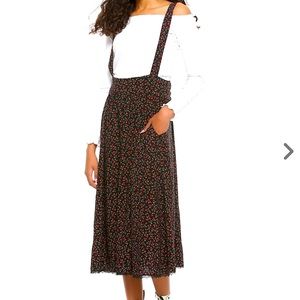 🥀GRUNGE MIDI ROSE SUSPENDER SKIRT 🖤